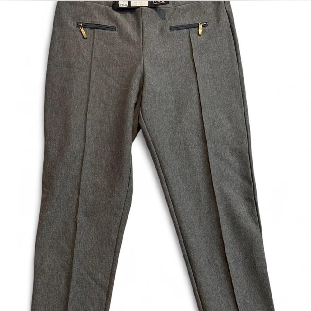 Ravel Gray Pants with Black Zipper Accents
